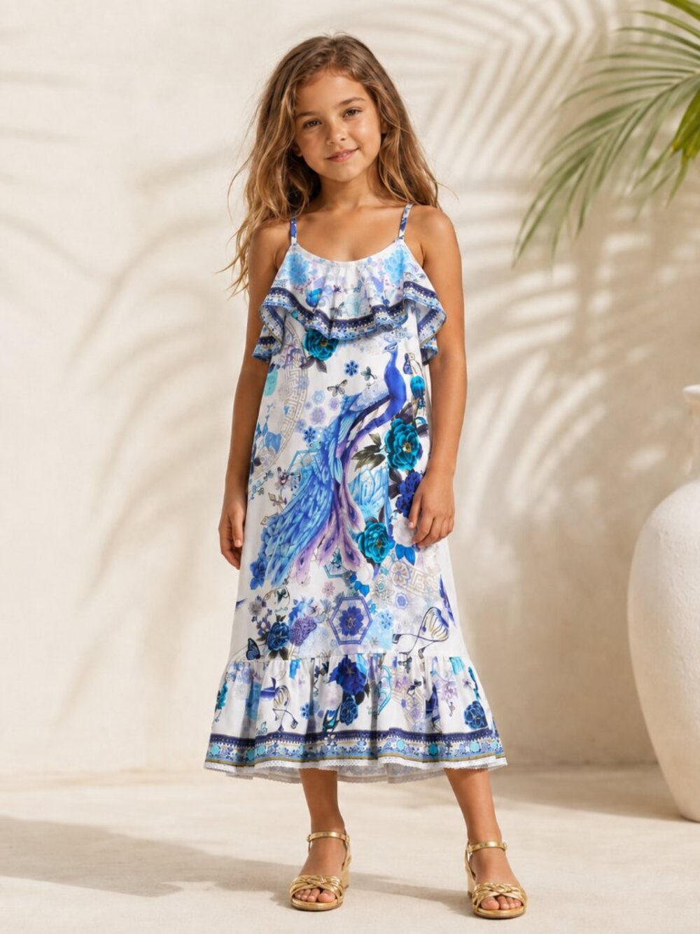 CAMILLA Girl's Peacock Embellished Dress
